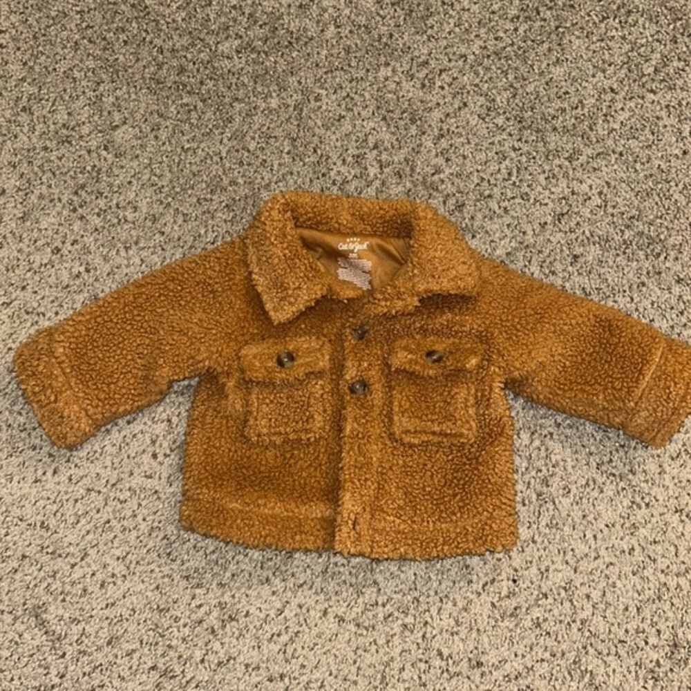 Cat &Jack Cozy Brown Sherpa Kids Jacket size 3-6 months